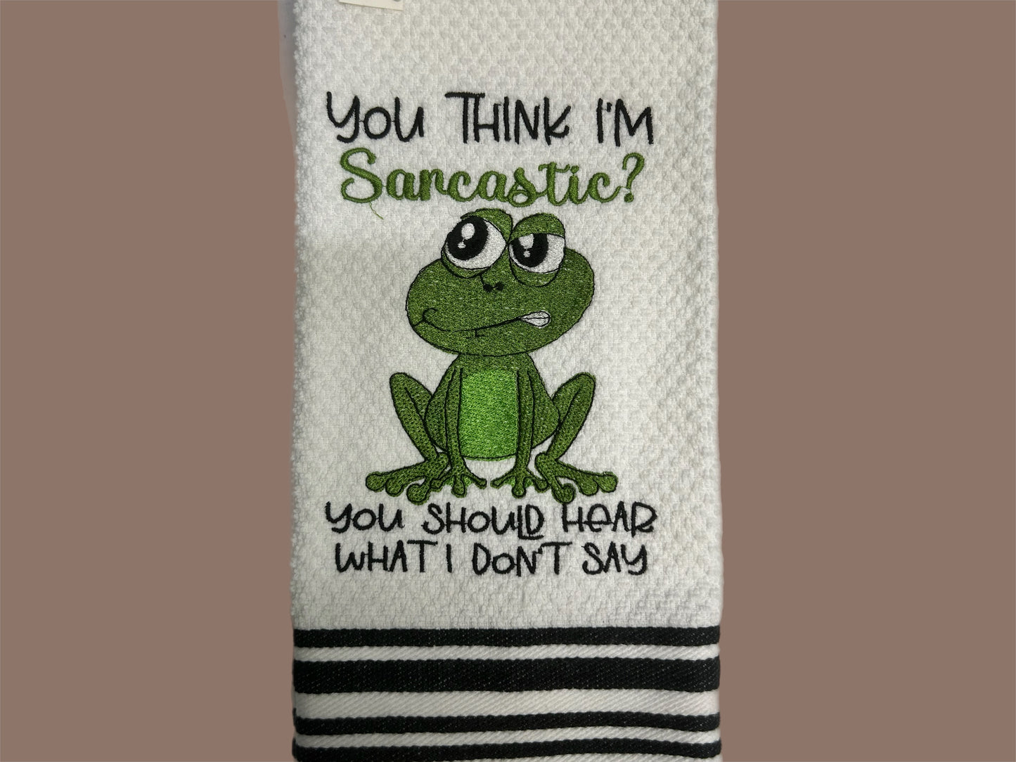 Black Striped Sarcastic Kitchen Towel