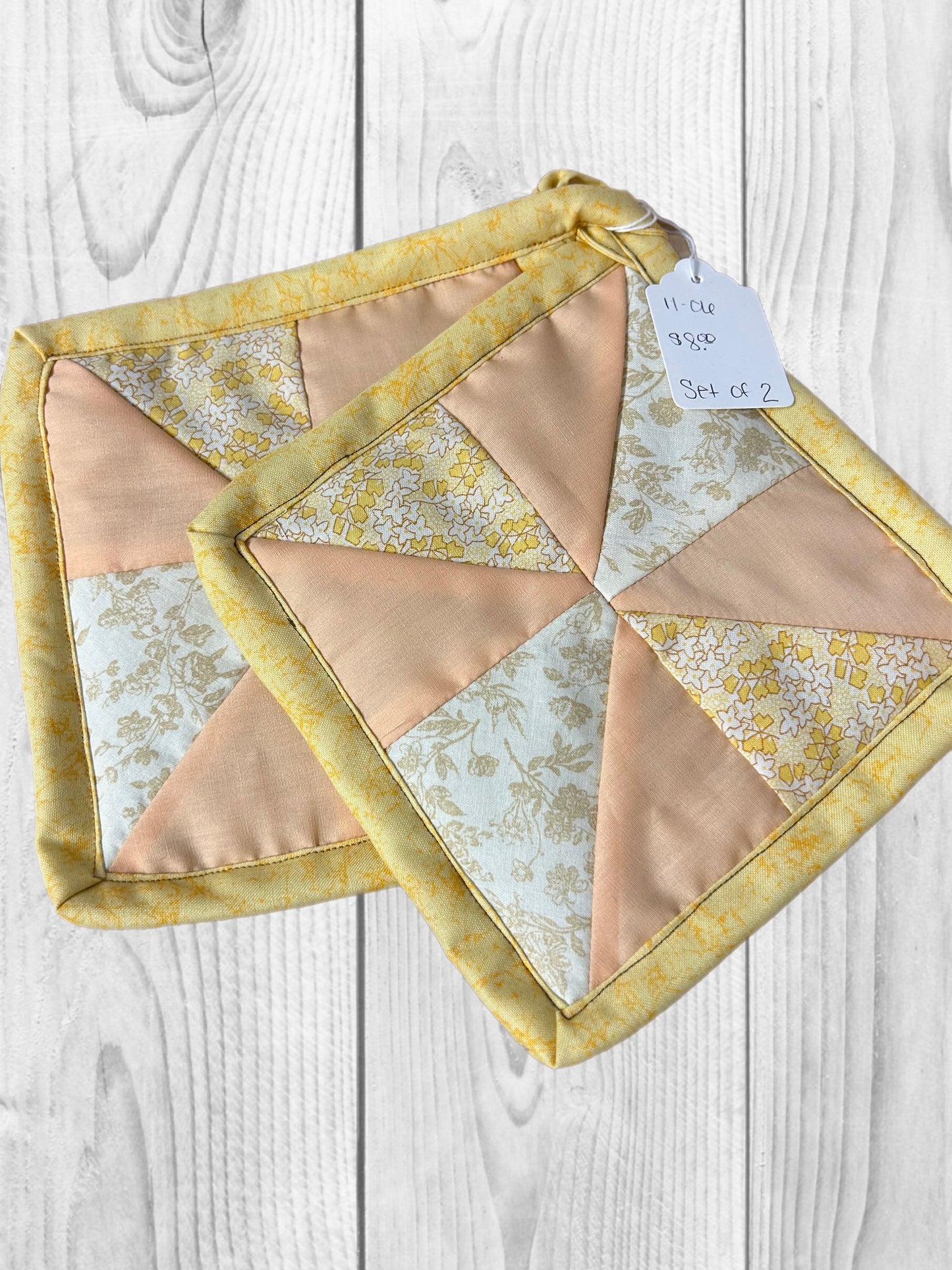 Amish Pinwheel Potholder Set