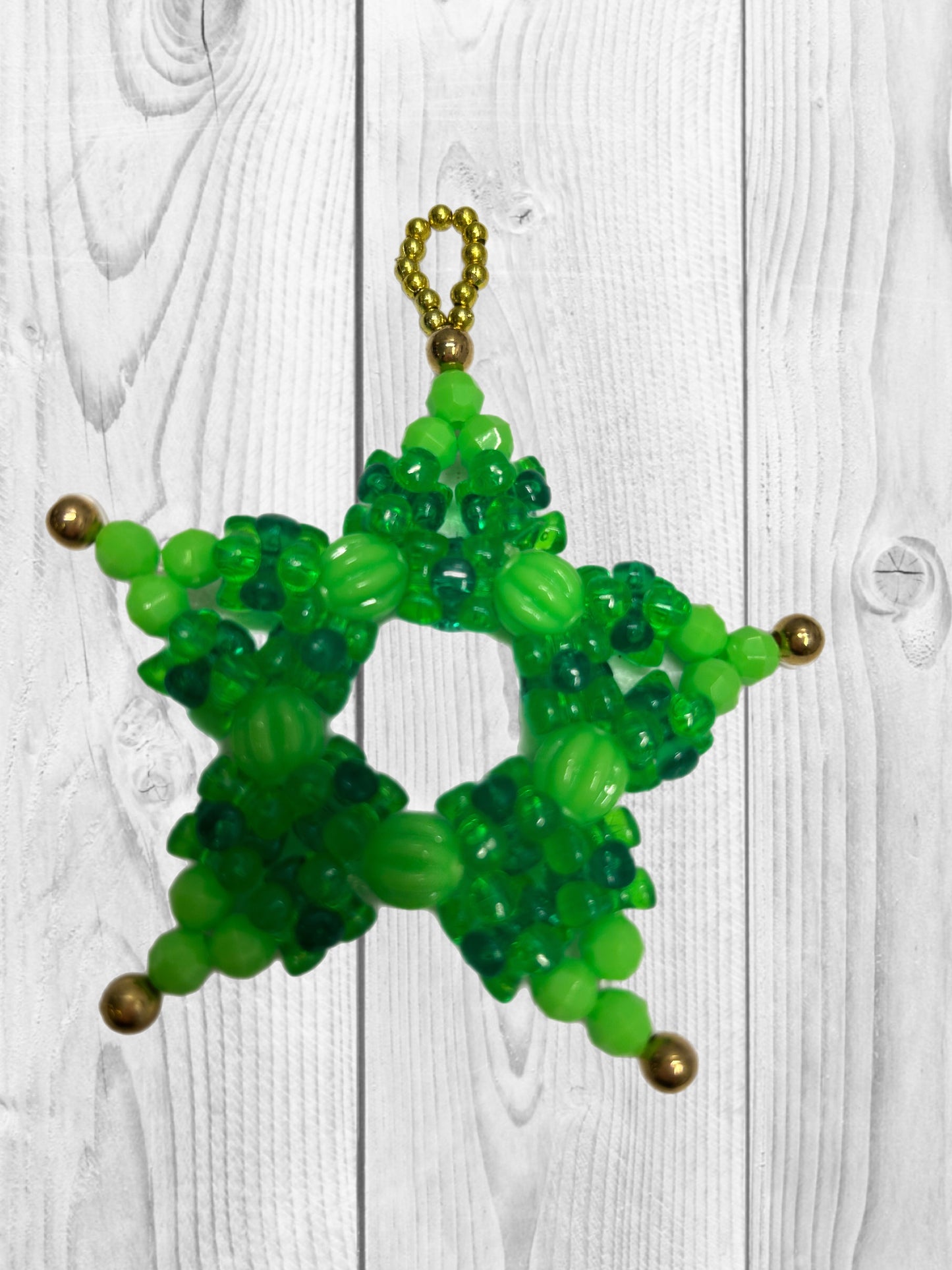 Amish Green Star Keychain