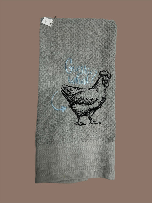 Gray Guess What Kitchen Towel